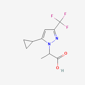 molecular formula C10H11F3N2O2 B2425083 2-(5-Cyclopropyl-3-trifluoromethyl-pyrazol-1-yl)-propionic acid CAS No. 957292-28-3