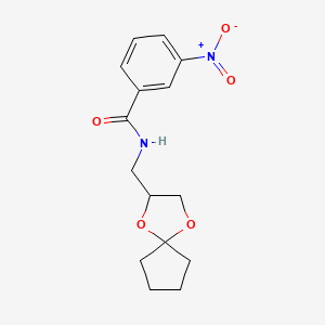 molecular formula C15H18N2O5 B2425088 N-(1,4-dioxaspiro[4.4]nonan-2-ylmethyl)-3-nitrobenzamide CAS No. 899958-32-8