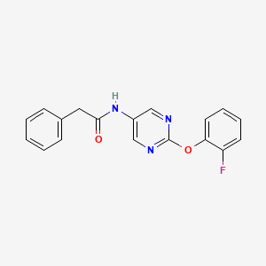 molecular formula C18H14FN3O2 B2425115 N-(2-(2-fluorophenoxy)pyrimidin-5-yl)-2-phenylacetamide CAS No. 1396684-80-2