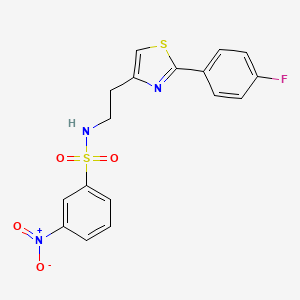 molecular formula C17H14FN3O4S2 B2425161 N-(2-(2-(4-fluorophenyl)thiazol-4-yl)ethyl)-3-nitrobenzenesulfonamide CAS No. 923186-83-8