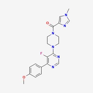 molecular formula C20H21FN6O2 B2425166 5-fluoro-4-(4-methoxyphenyl)-6-[4-(1-methyl-1H-imidazole-4-carbonyl)piperazin-1-yl]pyrimidine CAS No. 2380088-43-5