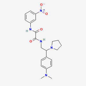 molecular formula C22H27N5O4 B2425224 N1-(2-(4-(dimethylamino)phenyl)-2-(pyrrolidin-1-yl)ethyl)-N2-(3-nitrophenyl)oxalamide CAS No. 899729-41-0