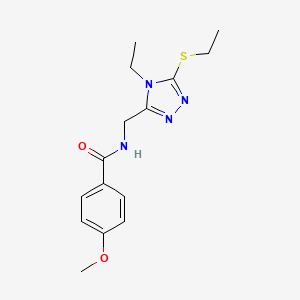 molecular formula C15H20N4O2S B2425228 N-{[4-ethyl-5-(ethylsulfanyl)-4H-1,2,4-triazol-3-yl]methyl}-4-methoxybenzamide CAS No. 476448-79-0