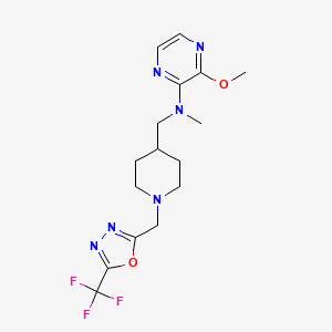 3-Methoxy-N-methyl-N-[[1-[[5-(trifluoromethyl)-1,3,4-oxadiazol-2-yl]methyl]piperidin-4-yl]methyl]pyrazin-2-amine