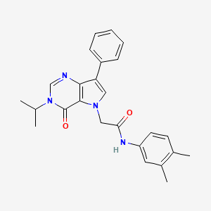 molecular formula C25H26N4O2 B2425270 N-(3,4-dimethylphenyl)-2-[4-oxo-7-phenyl-3-(propan-2-yl)-3H,4H,5H-pyrrolo[3,2-d]pyrimidin-5-yl]acetamide CAS No. 1251614-46-6