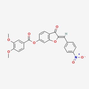 (Z)-2-(4-nitrobenzylidene)-3-oxo-2,3-dihydrobenzofuran-6-yl 3,4-dimethoxybenzoate