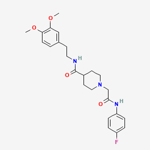 N-(3,4-dimethoxyphenethyl)-1-(2-((4-fluorophenyl)amino)-2-oxoethyl)piperidine-4-carboxamide