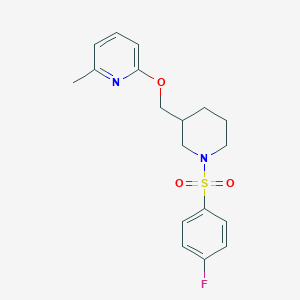2-[[1-(4-Fluorophenyl)sulfonylpiperidin-3-yl]methoxy]-6-methylpyridine