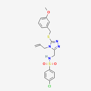 N-({4-allyl-5-[(3-methoxybenzyl)sulfanyl]-4H-1,2,4-triazol-3-yl}methyl)-4-chlorobenzenesulfonamide