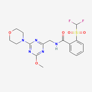 2-((difluoromethyl)sulfonyl)-N-((4-methoxy-6-morpholino-1,3,5-triazin-2-yl)methyl)benzamide