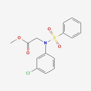 molecular formula C15H14ClNO4S B2425302 Methyl N-(3-chlorophenyl)-N-(phenylsulfonyl)glycinate CAS No. 591723-37-4