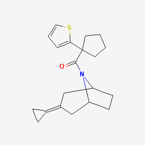 3-Cyclopropylidene-8-[1-(thiophen-2-yl)cyclopentanecarbonyl]-8-azabicyclo[3.2.1]octane