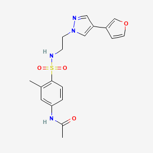 N-(4-(N-(2-(4-(furan-3-yl)-1H-pyrazol-1-yl)ethyl)sulfamoyl)-3-methylphenyl)acetamide