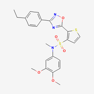 N-(3,4-dimethoxyphenyl)-2-[3-(4-ethylphenyl)-1,2,4-oxadiazol-5-yl]-N-methylthiophene-3-sulfonamide
