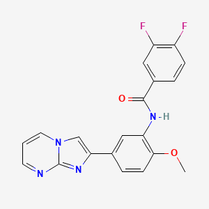 3,4-difluoro-N-(5-imidazo[1,2-a]pyrimidin-2-yl-2-methoxyphenyl)benzamide