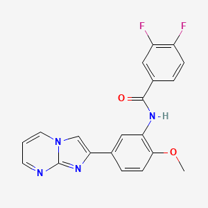 molecular formula C20H14F2N4O2 B2425337 3,4-difluoro-N-(5-{imidazo[1,2-a]pyrimidin-2-yl}-2-methoxyphenyl)benzamide CAS No. 862810-88-6