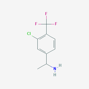 molecular formula C9H9ClF3N B2425338 1-[3-Chloro-4-(trifluoromethyl)phenyl]ethanamine CAS No. 1270349-21-7