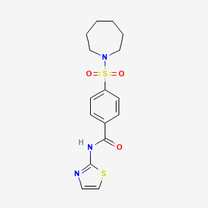 molecular formula C16H19N3O3S2 B2425340 4-(azepan-1-ylsulfonyl)-N-(thiazol-2-yl)benzamide CAS No. 577753-30-1