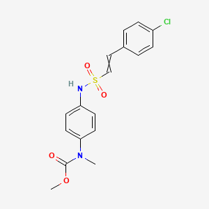 molecular formula C17H17ClN2O4S B2425349 methyl N-{4-[2-(4-chlorophenyl)ethenesulfonamido]phenyl}-N-methylcarbamate CAS No. 1424627-12-2