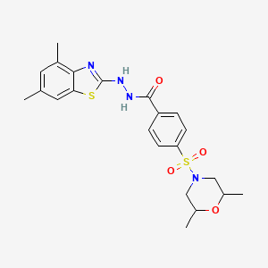 molecular formula C22H26N4O4S2 B2425357 N'-(4,6-dimethylbenzo[d]thiazol-2-yl)-4-((2,6-dimethylmorpholino)sulfonyl)benzohydrazide CAS No. 851987-26-3