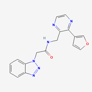 molecular formula C17H14N6O2 B2425364 2-(1H-benzo[d][1,2,3]triazol-1-yl)-N-((3-(furan-3-yl)pyrazin-2-yl)methyl)acetamide CAS No. 2034236-76-3