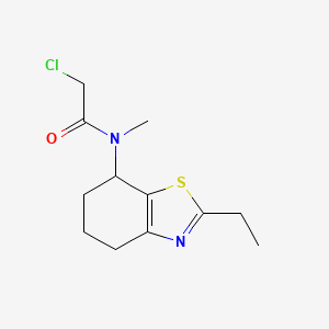 molecular formula C12H17ClN2OS B2425365 2-Chloro-N-(2-ethyl-4,5,6,7-tetrahydro-1,3-benzothiazol-7-yl)-N-methylacetamide CAS No. 2411297-60-2
