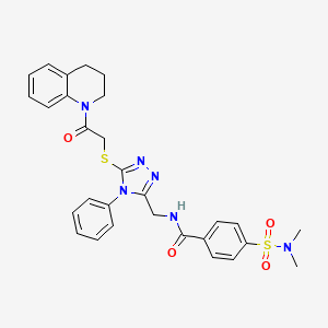 N-[[5-[2-(3,4-dihydro-2H-quinolin-1-yl)-2-oxoethyl]sulfanyl-4-phenyl-1,2,4-triazol-3-yl]methyl]-4-(dimethylsulfamoyl)benzamide