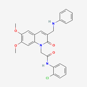 molecular formula C26H24ClN3O4 B2425372 N-(2-chlorophenyl)-2-{6,7-dimethoxy-2-oxo-3-[(phenylamino)methyl]-1,2-dihydroquinolin-1-yl}acetamide CAS No. 894549-44-1
