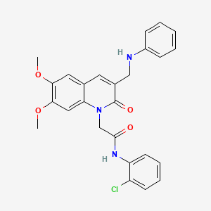 2-[3-(anilinomethyl)-6,7-dimethoxy-2-oxoquinolin-1(2H)-yl]-N-(2-chlorophenyl)acetamide