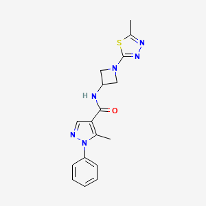 5-Methyl-N-[1-(5-methyl-1,3,4-thiadiazol-2-yl)azetidin-3-yl]-1-phenylpyrazole-4-carboxamide