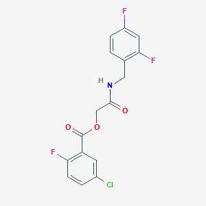 molecular formula C16H11ClF3NO3 B2425381 2-((2,4-Difluorobenzyl)amino)-2-oxoethyl 5-chloro-2-fluorobenzoate CAS No. 1291851-78-9