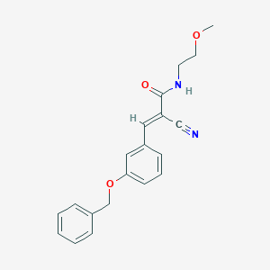 molecular formula C20H20N2O3 B2425387 (E)-2-cyano-N-(2-methoxyethyl)-3-(3-phenylmethoxyphenyl)prop-2-enamide CAS No. 478016-75-0