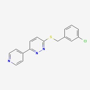 molecular formula C16H12ClN3S B2425391 3-((3-Chlorobenzyl)thio)-6-(pyridin-4-yl)pyridazine CAS No. 872988-02-8