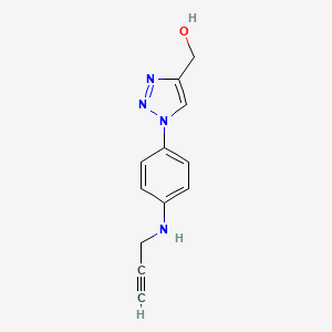 molecular formula C12H12N4O B2425392 (1-{4-[(prop-2-yn-1-yl)amino]phenyl}-1H-1,2,3-triazol-4-yl)methanol CAS No. 1795528-78-7