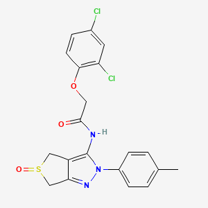 molecular formula C20H17Cl2N3O3S B2425393 2-(2,4-dichlorophenoxy)-N-(5-oxido-2-(p-tolyl)-4,6-dihydro-2H-thieno[3,4-c]pyrazol-3-yl)acetamide CAS No. 1007194-74-2