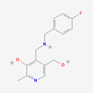 molecular formula C15H17FN2O2 B2425403 4-({[(4-Fluorophenyl)methyl]amino}methyl)-5-(hydroxymethyl)-2-methylpyridin-3-ol CAS No. 1713246-58-2