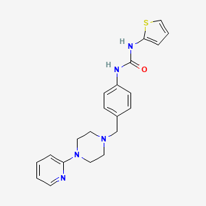molecular formula C21H23N5OS B2425421 1-(4-((4-(Pyridin-2-yl)piperazin-1-yl)methyl)phenyl)-3-(thiophen-2-yl)urea CAS No. 1172277-12-1