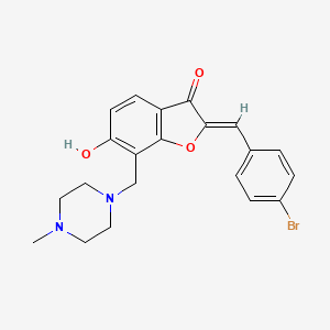 molecular formula C21H21BrN2O3 B2425424 (Z)-2-(4-bromobenzylidene)-6-hydroxy-7-((4-methylpiperazin-1-yl)methyl)benzofuran-3(2H)-one CAS No. 896853-61-5