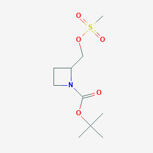 molecular formula C10H19NO5S B2425431 Tert-butyl 2-[(methanesulfonyloxy)methyl]azetidine-1-carboxylate CAS No. 887588-86-5