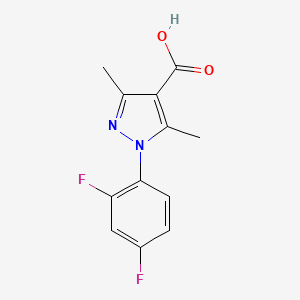 molecular formula C12H10F2N2O2 B2425438 1-(2,4-difluorophenyl)-3,5-dimethyl-1H-pyrazole-4-carboxylic acid CAS No. 1052558-50-5