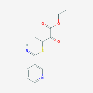 molecular formula C12H14N2O3S B2425440 Ethyl 2-oxo-3-(pyridine-3-carboximidoylsulfanyl)butanoate CAS No. 2061766-64-9