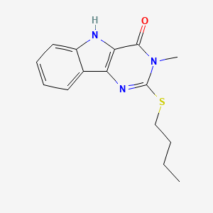 molecular formula C15H17N3OS B2425442 2-butylsulfanyl-3-methyl-5H-pyrimido[5,4-b]indol-4-one CAS No. 537668-26-1