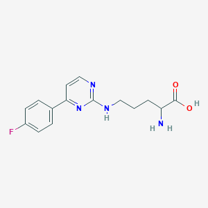 B2425445 2-Amino-5-{[4-(4-fluorophenyl)-2-pyrimidinyl]amino}pentanoic acid CAS No. 1396967-30-8