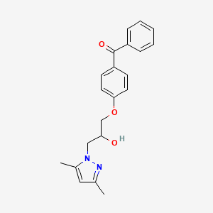 molecular formula C21H22N2O3 B2425446 1-(4-benzoylphenoxy)-3-(3,5-dimethyl-1H-pyrazol-1-yl)propan-2-ol CAS No. 890602-35-4