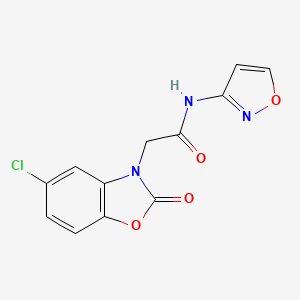 molecular formula C12H8ClN3O4 B2425455 2-(5-chloro-2-oxobenzo[d]oxazol-3(2H)-yl)-N-(isoxazol-3-yl)acetamide CAS No. 902254-95-9