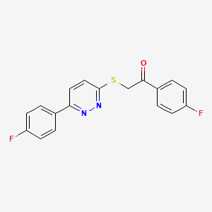 molecular formula C18H12F2N2OS B2425458 1-(4-Fluorophenyl)-2-[6-(4-fluorophenyl)pyridazin-3-yl]sulfanylethanone CAS No. 872695-17-5