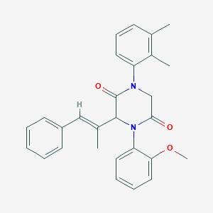 molecular formula C28H28N2O3 B242546 1-(2,3-dimethylphenyl)-4-(2-methoxyphenyl)-3-[(E)-1-methyl-2-phenylethenyl]-2,5-piperazinedione 