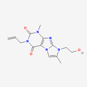 molecular formula C14H17N5O3 B2425460 3-烯丙基-8-(2-羟基乙基)-1,7-二甲基-1H-咪唑[2,1-f]嘧啶-2,4(3H,8H)-二酮 CAS No. 919041-23-9