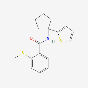2-(methylthio)-N-(1-(thiophen-2-yl)cyclopentyl)benzamide