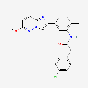 molecular formula C22H19ClN4O2 B2425504 2-(4-氯苯基)-N-(5-(6-甲氧咪唑并[1,2-b]嘧啶-2-基)-2-甲基苯基)乙酰胺 CAS No. 946322-87-8